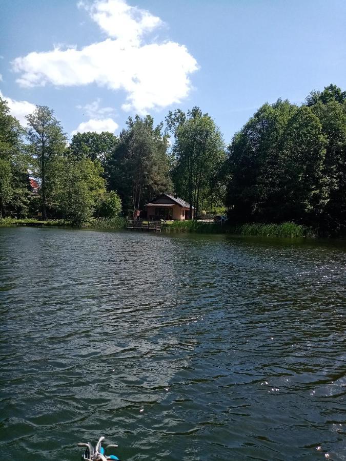 Urokliwy Domek Nad Brzegiem Jeziora Lubiatów Esterno foto